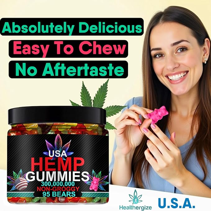 Hemp Gummies Sleep Edibles for Peace and Relaxation-High Potency Pure Extra Strength Hemp Oil-Made in USA