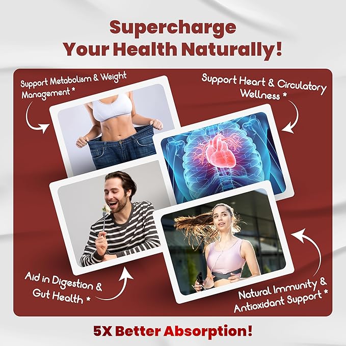 Organic Cayenne Pepper 9IN1 Complex with Cinnamon, Ginger, Turmeric for Overall Health, Immune System, Digestion Wellness (150 Count (Pack of 1))