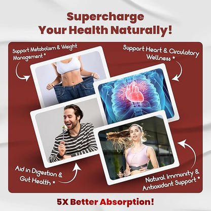 Organic Cayenne Pepper 9IN1 Complex with Cinnamon, Ginger, Turmeric for Overall Health, Immune System, Digestion Wellness (150 Count (Pack of 1))