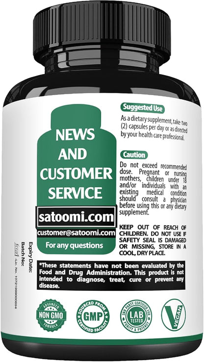 Lions Mane with Ginkgo Biloba Supplement - 60 Capsules - Extra Strength for Restful Mind, Brain Health, Immune System & Focus - Gluten-Free, Non-GMO