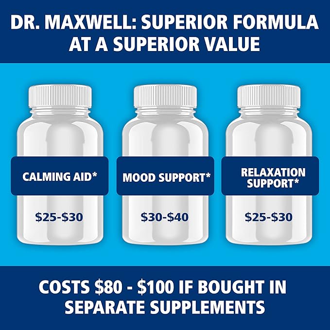 Anxiousness Supplements, Better Calming, Stress & Mood Support Supplement With Kava Kava, Ashwagandha L Theanine, Magnesium, Gaba & More. Adaptogens & Nootropics for Women & Men, 60 Capsules, USA