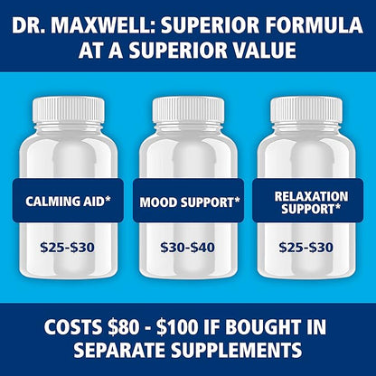Anxiousness Supplements, Better Calming, Stress & Mood Support Supplement With Kava Kava, Ashwagandha L Theanine, Magnesium, Gaba & More. Adaptogens & Nootropics for Women & Men, 60 Capsules, USA