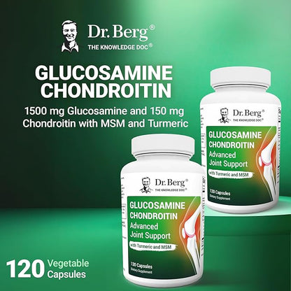 Dr. Berg Glucosamine Chondroitin MSM Turmeric & Boswellia - Advanced Joint Support Supplement with 1500 mg Glucosamine Sulfate - Includes 120 Capsules