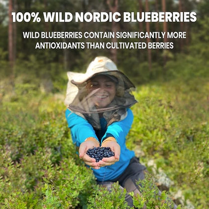 Wild Bilberry Extract Organic Blueberry Powder USDA Organic Raspberry Powder Bundle Blueberries Raspberries Powdered Whole Berry for Baking Bilberry Supplement for Eyes
