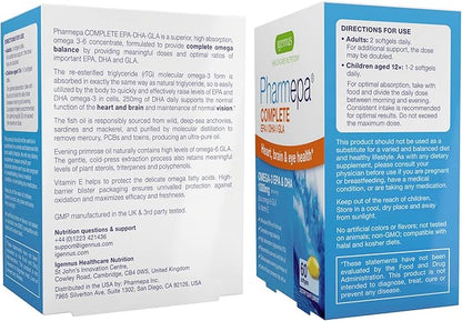 Igennus Pharmepa Complete EPA 668mg & DHA 334mg Omega-3 Fatty Acids 1000mg, rTG Form, High Potency Fish Oil Plus Omega-6 & 9 from GLA Evening Primrose Oil, IFOS Certified, Lemon Flavor, 360 Softgels