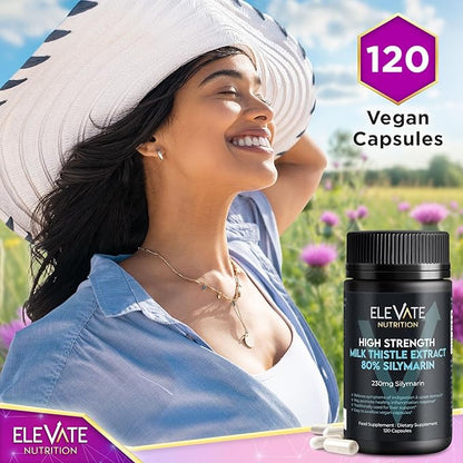 Milk Thistle - 288 mg, 80% Silymarin Extract - 120 Vegan Capsules - Dietary Health Supplement May Support Liver Wellness & Digestive Comfort