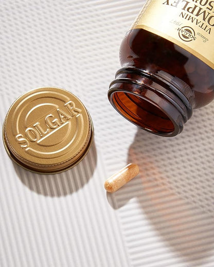 Solgar BComplex “50” Vegetable Capsules Energy Metabolism Cardiovascular Support Nervous System Support NonGMO Vegan Gluten Free Dairy Free Kosher Halal Servings, Standard Packagaing, 100 Count