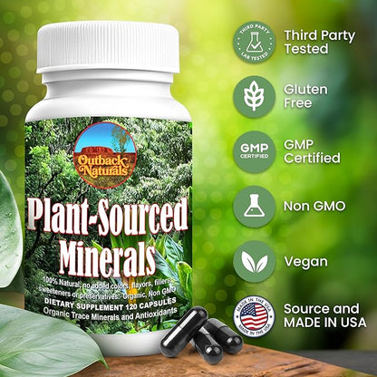 Fulvic Humic Mineral Blend of Plant-Sourced Trace Minerals, Electrolytes, Gut Health, Cognitive & Immune Support, Pure Vitality Formula for Strength - - 120 Capsules