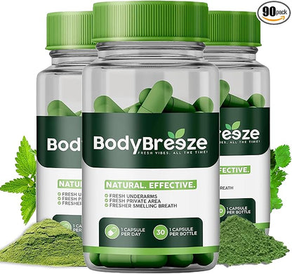 Internal Deodorant Supplement | Natural Chlorophyll 90 Capsules for Body Odor Control, Gut Health, and Fresh Breath | Vegan, Detox Support & Skin Health | Odor Eliminator for Men & Women