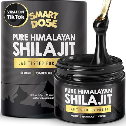 Pure Himalayan Shilajit Resin - Over 85% Fulvic Acid & Large Jar w/ 125 Servings - Probably The Purest Shilajit on The Market - US Lab Tested (Medium Jar, Himalayan Shilajit (Medium))