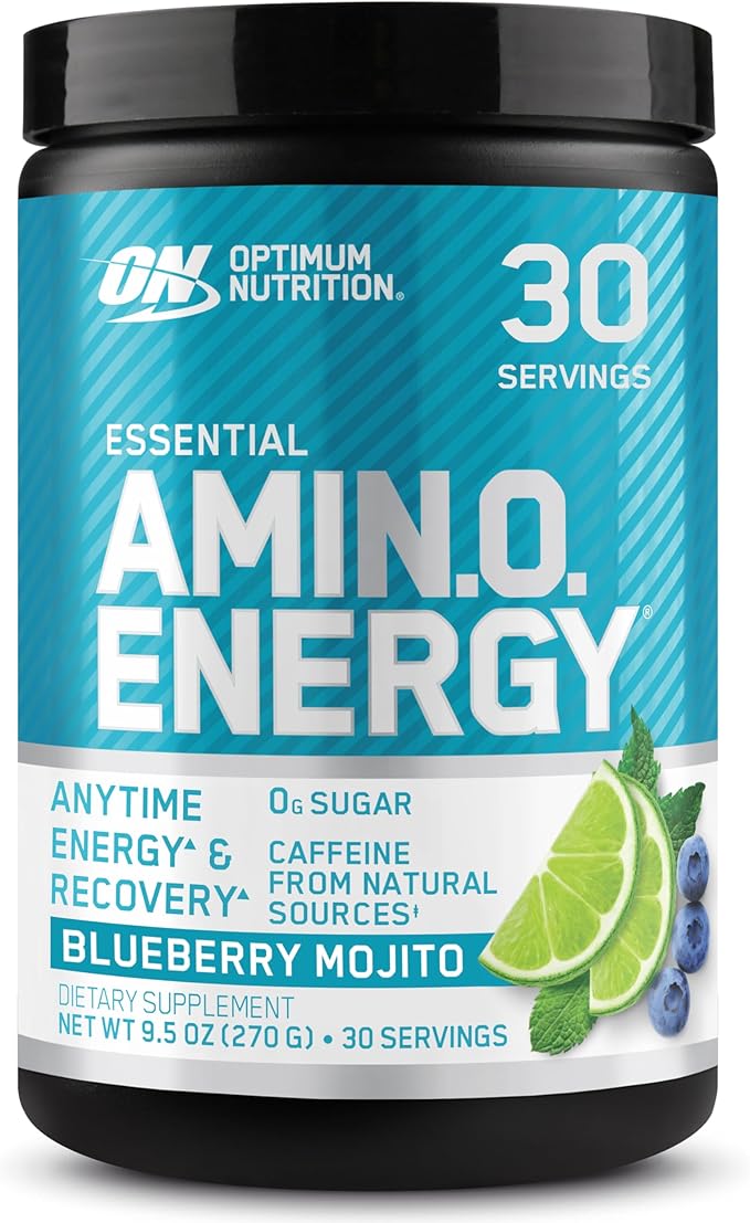 Optimum Nutrition Amino Energy - Pre Workout with Green Tea, BCAA, Amino Acids, Keto Friendly, Green Coffee Extract, Energy Powder - Blueberry Mojito, 30 Servings (Packaging May Vary)