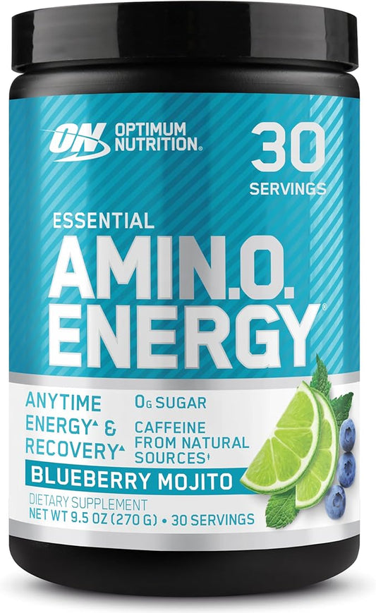 Optimum Nutrition Amino Energy - Pre Workout with Green Tea, BCAA, Amino Acids, Keto Friendly, Green Coffee Extract, Energy Powder - Blueberry Mojito, 30 Servings (Packaging May Vary)