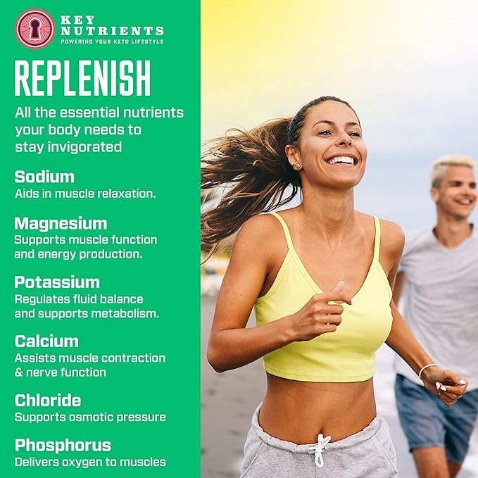 KEY NUTRIENTS Electrolytes Powder Packets - Refreshing Watermelon 40 Pack Hydration Packets - Travel Hydration Powder - Made in USA - No Sugar, No Calories, Gluten Free