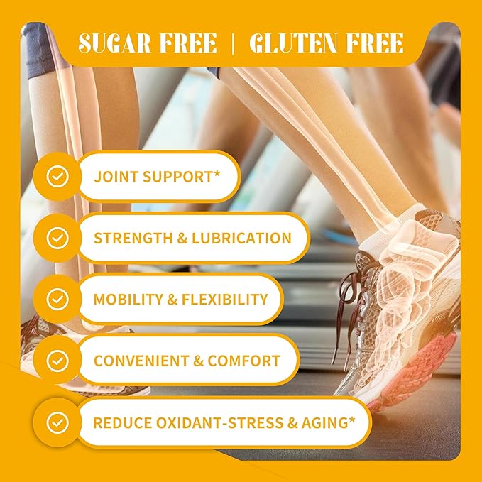 Glucosamine Chondroitin Gummies with MSM & Elderberry Extra Strength - Joint Support, Antioxidant Immune Support Supplement for Adults, Men & Women.60 Orange Gummies