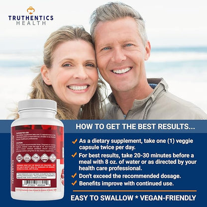 TRUTHENTICS GlucoPlus - 20 Herbs, Vitamins & Minerals with Cinnamon, Chromium, Vanadium, Bitter Melon, Alpha Lipoic Acid, Magnesium - Gluten Free, Non-GMO - 60 Capsules