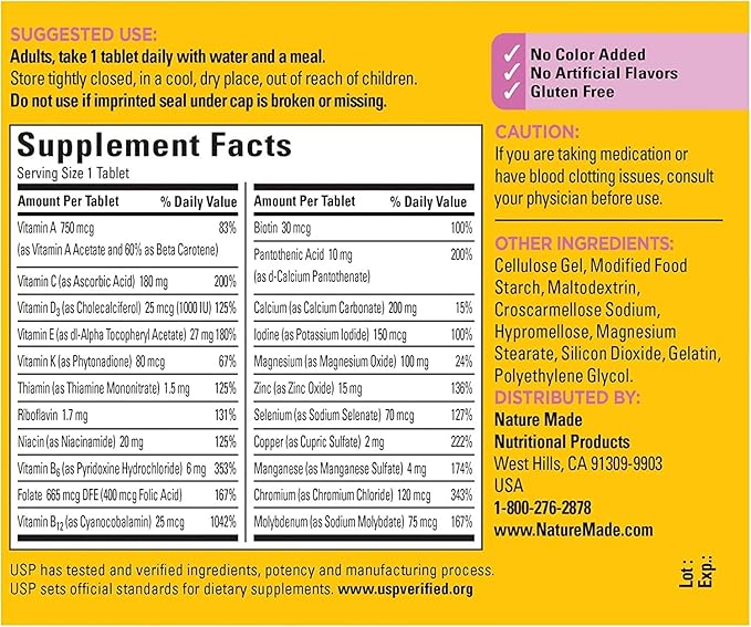 Nature Made Multi for Her 50+ Vitamin/Mineral Tablets 90 ea (Pack of 4)