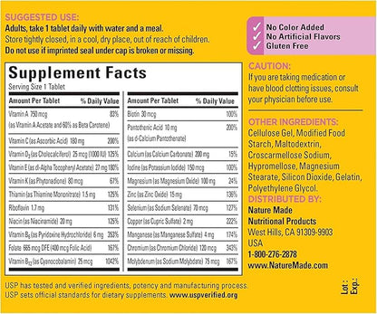 Nature Made Multi for Her 50+ Vitamin/Mineral Tablets 90 ea (Pack of 4)