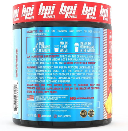 BPI Sports CLA + Carnitine Shredded Supports Lean Muscle & Promotes Fat Loss - Fruit Punch (14.1 oz. / 50 Servings)