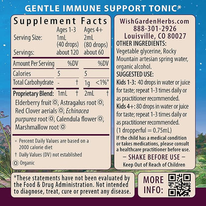 WishGarden Herbs Daily Immune for Kids - Daily Immune Support Formula for Children, Herbal Immune Defense & Immune System Booster with Black Elderberry & Echinacea, Kids Immune Support Supplement, 4oz