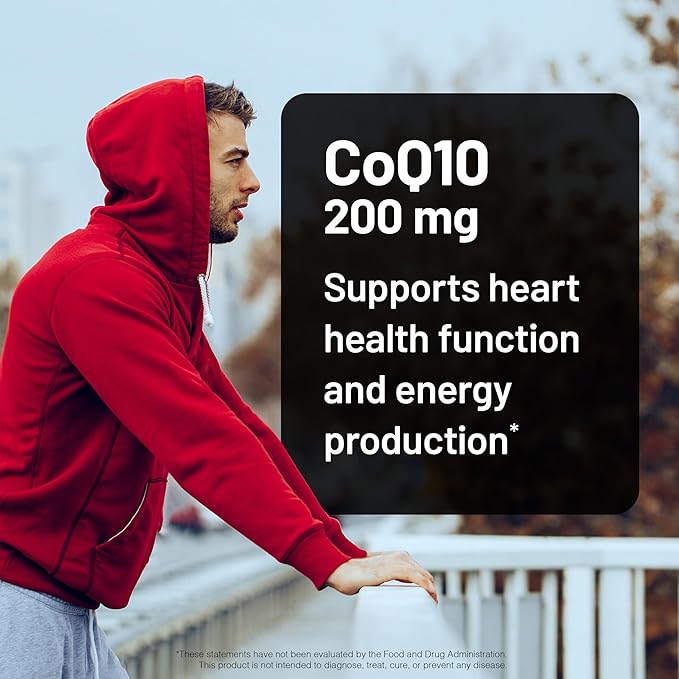 NatureWise CoQ10 200mg Softgels, High Potency Ubiquinone - Coenzyme Q10 Supplement - Antioxidant for Heart Health + Energy - Vegan, Non-GMO, Gluten-Free - 30 Count[1-Month Supply]