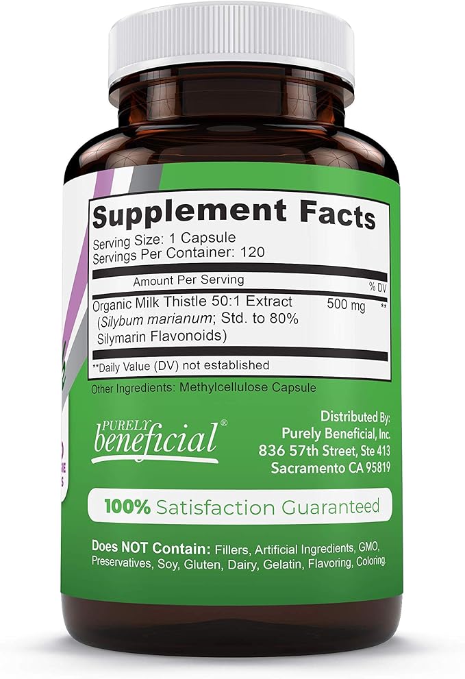 Milk Thistle Capsules- 25,000 MG Strength- 50X Concentrated Seed Extract & 80% Silymarin Standardized- 120 Vegan pills- Supports Healthy Liver Cleanse & Detoxification, Non-GMO- 4 Month Supply