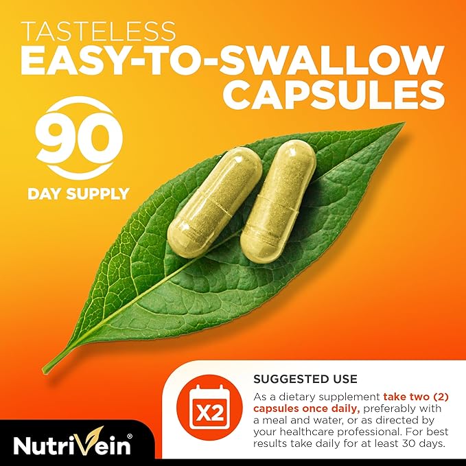 Nutrivein Premium Liposomal Vitamin C Supplement 1650mg - 180 Caps: High-Absorption Vitamin C Capsules for Whole-Body Defenses & Overall Well-Being