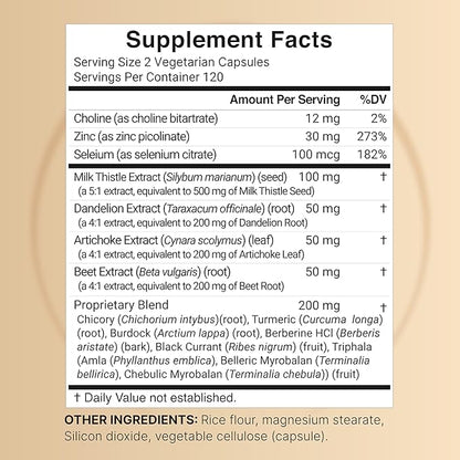 Liver Cleanse Detox & Repair, 240 Veggie Capsules | Milk Thistle with Turmeric, Dandelion Root, Artichoke, Black Currant Oil & More in 15-in-1 Herbal Formula | Premium Liver Support Supplement