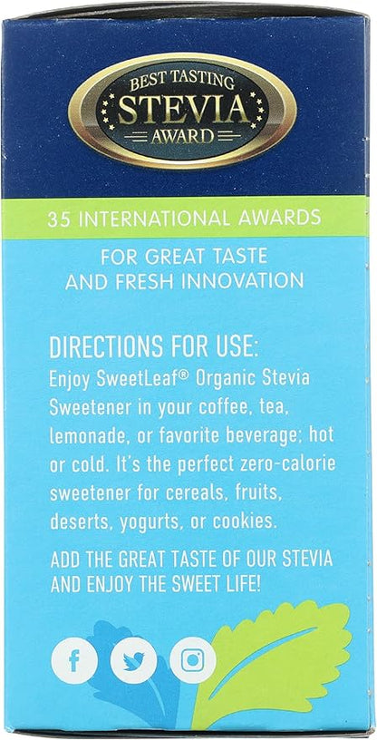 SweetLeaf Organic Stevia Powder Packets - Zero Calorie Sweetener with Stevia Leaf Extract, No Artificial Sweetener Additive, Sugar Free, Keto Friendly, Non GMO, Gluten Free - 70 Packets (Pack of 1)