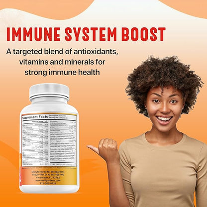 100% Pure Multivitamin for Women + Hair Growth Vitamins - Biotin, Vitamins, Minerals, Antioxidant Complex - Supports Hair Growth, Healthy Skin, Strong Bones, Immune System - Ages 18+ | 60 Capsules