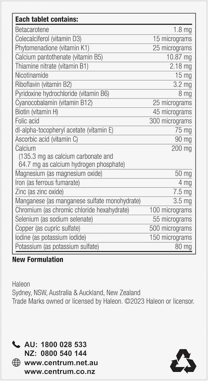 Centrum Advance 50+ 100 Tablets