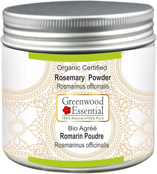 Pure Rosemary Powder (Rosmarinus officinalis) Organic Certified 100% Natural Therapeutic Grade 200gm (7.05 oz)