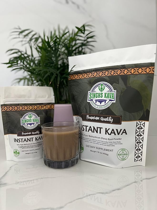 Micronized Instant Kava Powder-Fijian Kava (4oz), 4 Ounce (Pack of 1)
