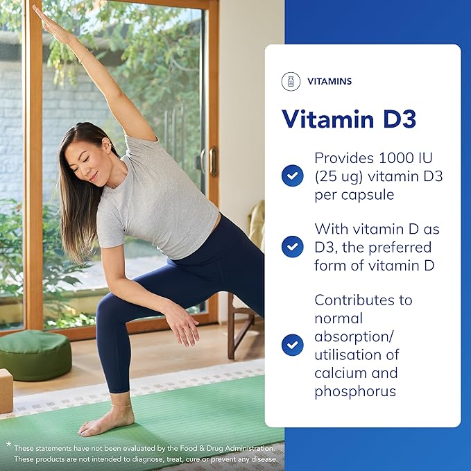 Pure Encapsulations Vitamin D3 25 mcg (1,000 IU) - Supplement to Support Bone, Joint, Breast, Heart, Colon & Immune Health - with Premium Vitamin D - 120 Capsules
