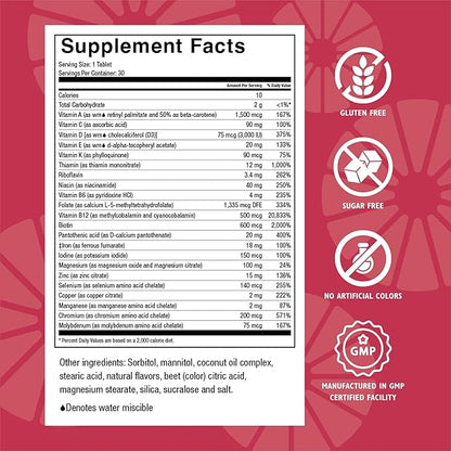 Celebrate Vitamins CelebrateONE 18 Chewables, 18mg Iron - One A Day Bariatric Multivitamin, Essential Vitamins & Minerals - Gastric Bypass & Sleeve Gastrectomy Supplement - Black Cherry (90 Tablets)