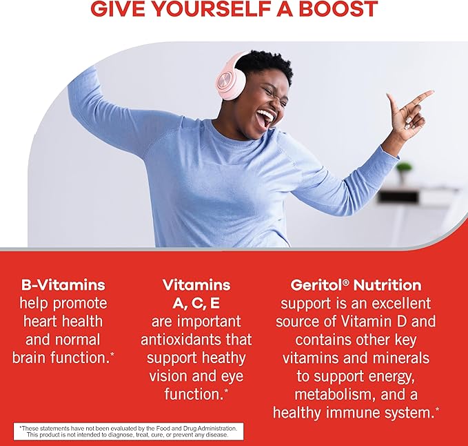 Geritol, Multivitamin Supplement, Contains B-Vitamins, Antioxidants, Vitamins C, E & D and Iron, 27 Essential Vitamins and Minerals, Gluten-Free, Non-GMO, No Artificial Sweeteners, 100 Tablets, 3 Pack