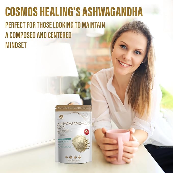 Ashwagandha Root Powder | Organic Adaptogen | 8 oz (113 Servings) | 2 Grams per Serving | Ayurvedic Stress Support & Energy Booster | Non-GMO, Vegan, Gluten-Free