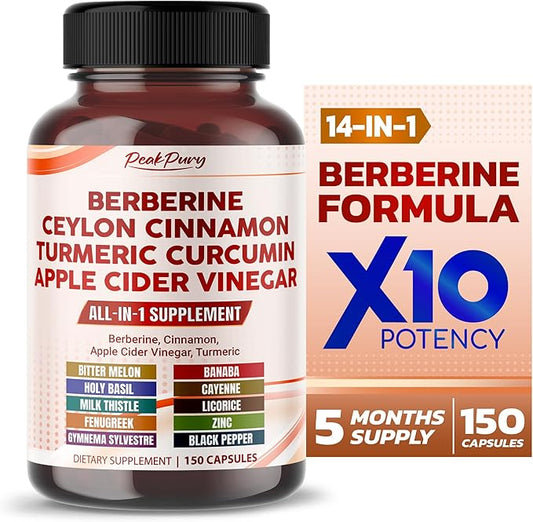 Berberine Cinnamon Apple Cider Vinegar Turmeric - Overall Wellness Support- Made in USA