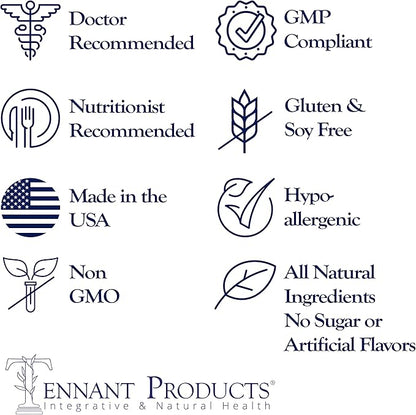 Dr. Tennant's Digestive Enzymes | GERD, Heartburn & Acid Reflux Relief | Supports Gut Health & Bloating Relief | 2X DPP-IV Enzyme for Gluten Digestion | 200 Capsules