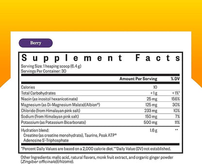 Seeking Health Optimal Electrolyte Powder, Berry Flavor, Healthy Energy and Endurance Support, Promotes Hydration and Healthy Muscles, Vegan and Vegetarian (30 Servings)*