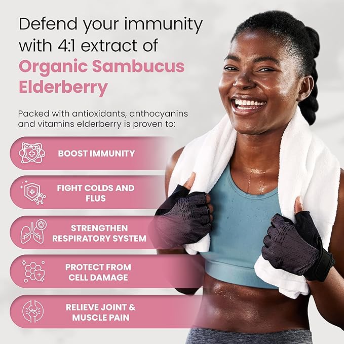 HAPPY FOX Immunity Bundle - Organic Sea Moss Gel, Gold, 8 fl oz & Organic Irish Sea Moss Capsules with Sambucus Elderberry for Immunity Defense, Vitamins C, D3, B9, B12, & Iron, 90 Count