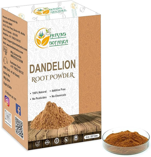Dandelion Root Powder 100% Natural Dandelion Root for Herbal Tea, Detox & Wellness – Finely Ground, Additive-Free Vegan Supplement – 8 oz Resealable Pack