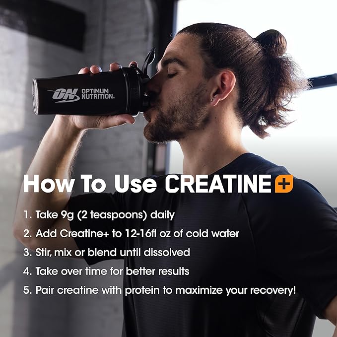 Optimum Nutrition Creatine Monohydrate Plus Powder, Strawberry Peach Flavored Creatine Performance Blend, with Electrolytes for Hydration, Added Vitamins, 40 Servings, 360 Grams (Packaging May Vary)