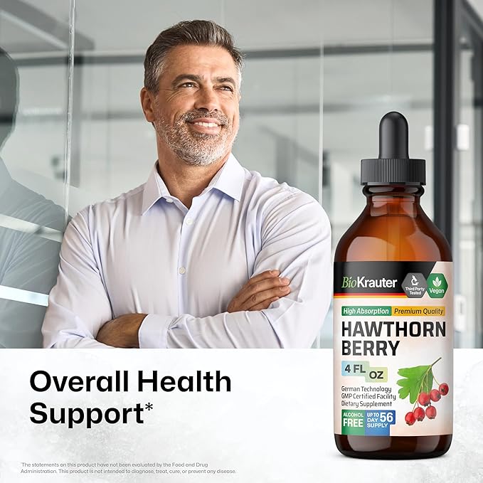 BIO KRAUTER Cayenne Tincture 4 Fl. Oz. & Hawthorn Berry Tincture 4 Fl. Oz.