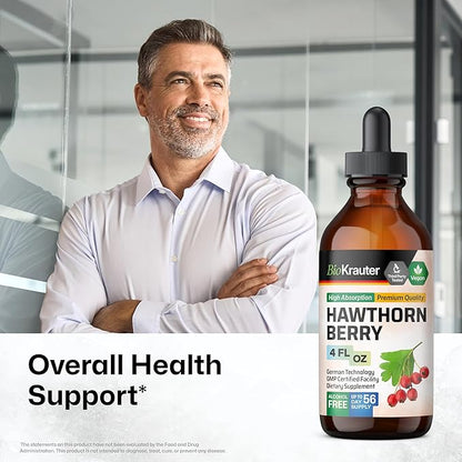 BIO KRAUTER Cayenne Tincture 4 Fl. Oz. & Hawthorn Berry Tincture 4 Fl. Oz.