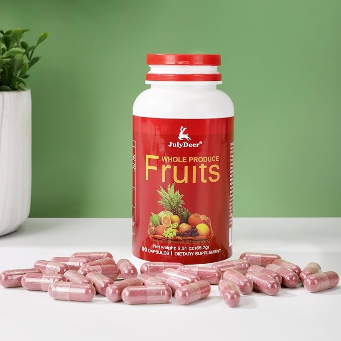 Fruit Supplement – 90 Total Vegetarian Capsules | Balance of Natural 16 Whole Fruits Blend | Fresh Superfood Formula with Vitamins and Minerals