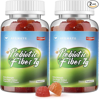 AFXMATE Fiber Supplement Gummies for Adult, 7 g Fiber Sugar Free Vegan & Gluten Free - Digestive Health, Regularity Support 120 Count