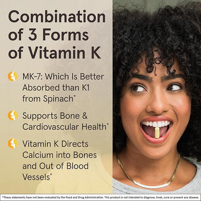 Jarrow Formulas K-Right - Vitamin K-Complex (K1, MK-4, MK-7, D3) - 60 Servings (Softgels) - Dietary Supplement for Bone & Cardiovascular Health Support - Vitamin K2 MK-7 - Gluten Free, Pack of 12
