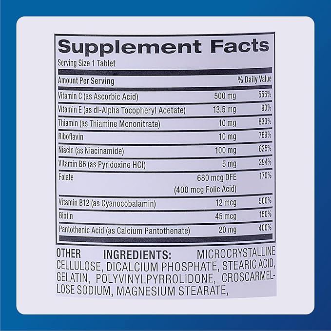 Major Stress Formula - High Potency Stress Formula Vitamins - Dietary Supplement - 60 Tablets (1 Pack)