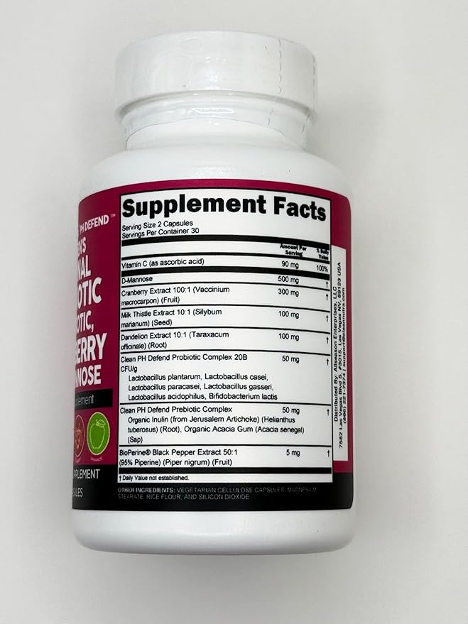 Clean Nutraceuticals Vaginal Probiotics for Women + Prebiotics 20 Billion Cranberry Pills w D-Mannose 500 mg for Urinary Tract Health pH Balance - for Vaginal Health Supplements Pills - 2Pack