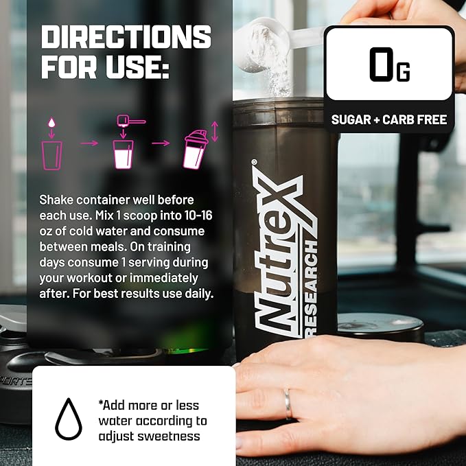 Nutrex Research EAA Hydration | EAAs + BCAA Powder | Muscle Recovery, Strength, Muscle Building, Endurance | 8G Essential Amino Acids + Electrolytes | Strawberry Watermelon 30 Serving